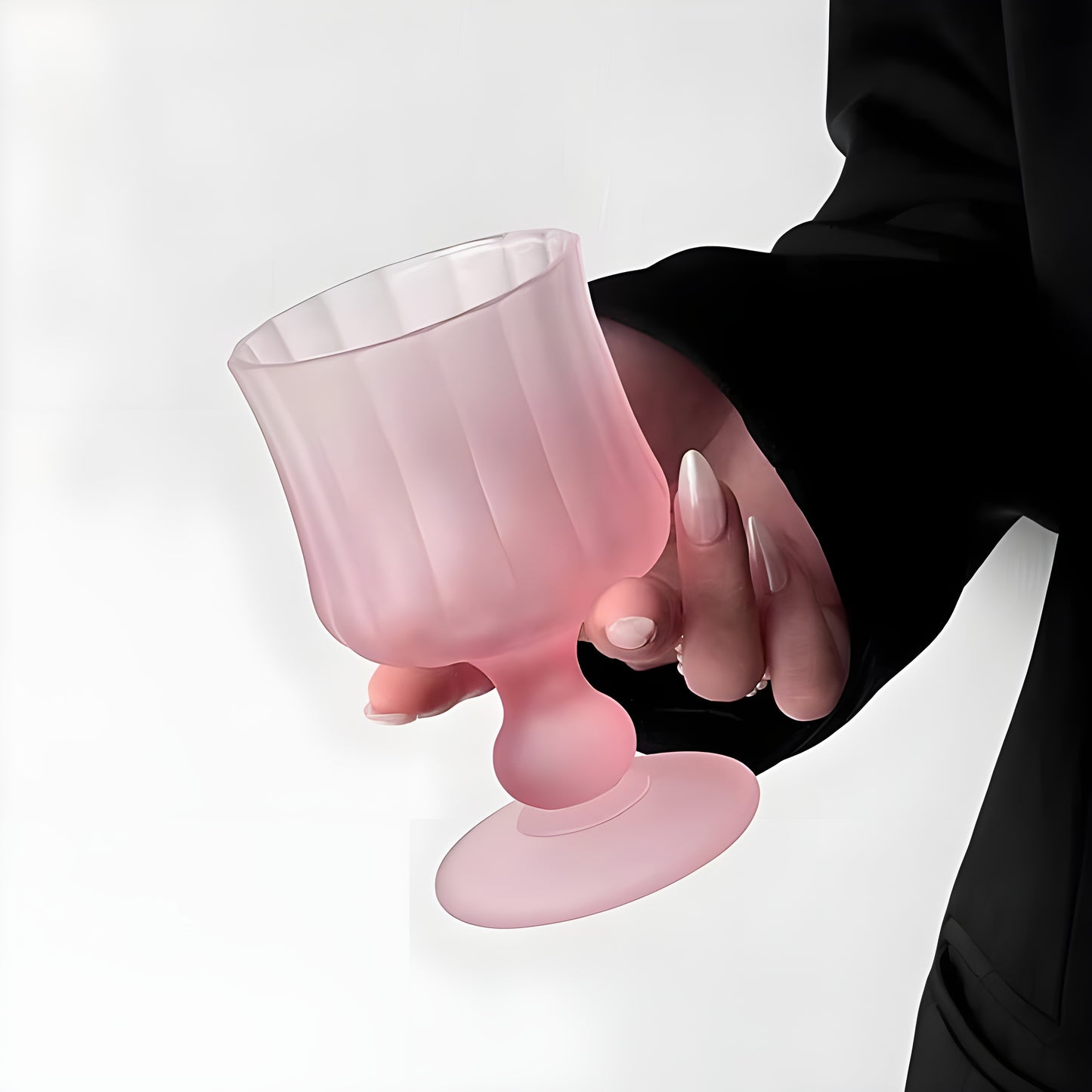 Set of 6 Unique Mix Color Frosted Goblet