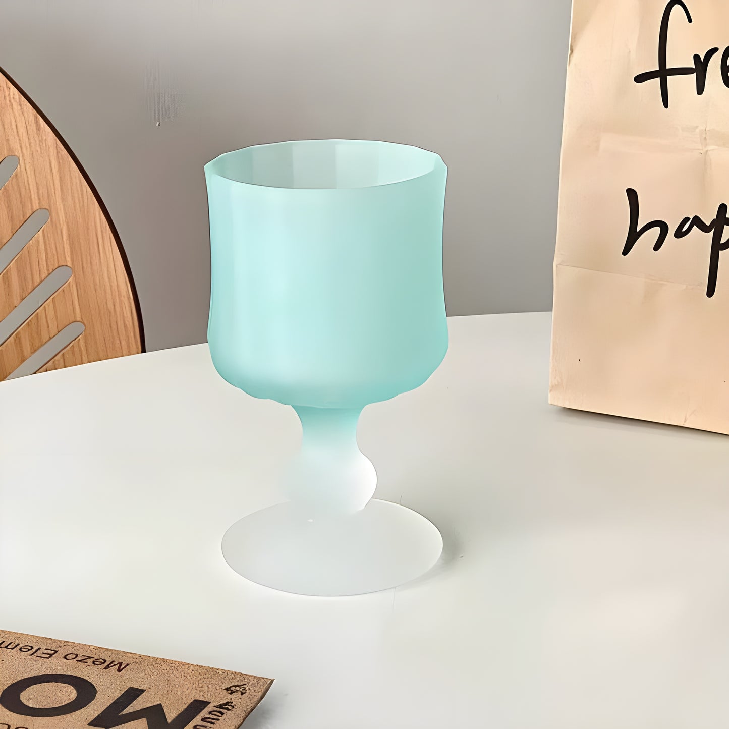 Set of 6 Unique Mix Color Frosted Goblet