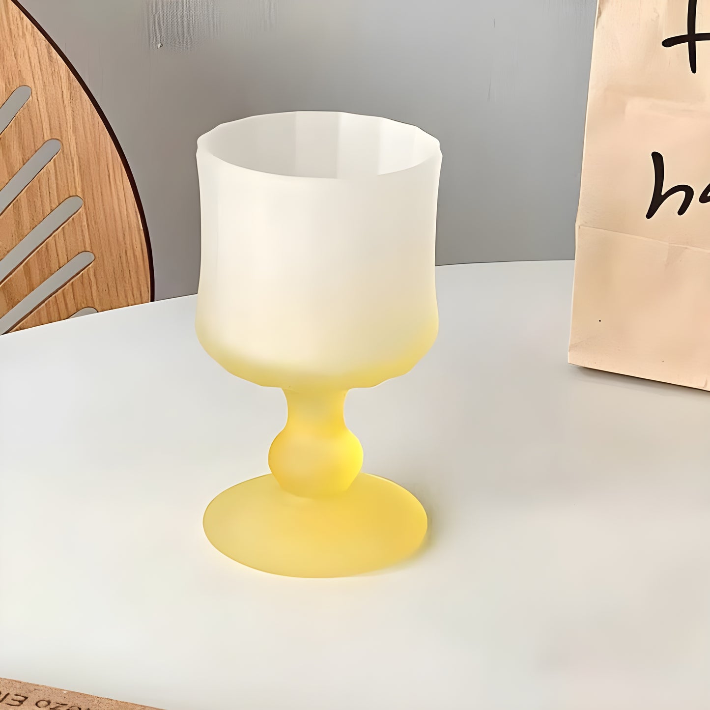 Set of 6 Unique Mix Color Frosted Goblet