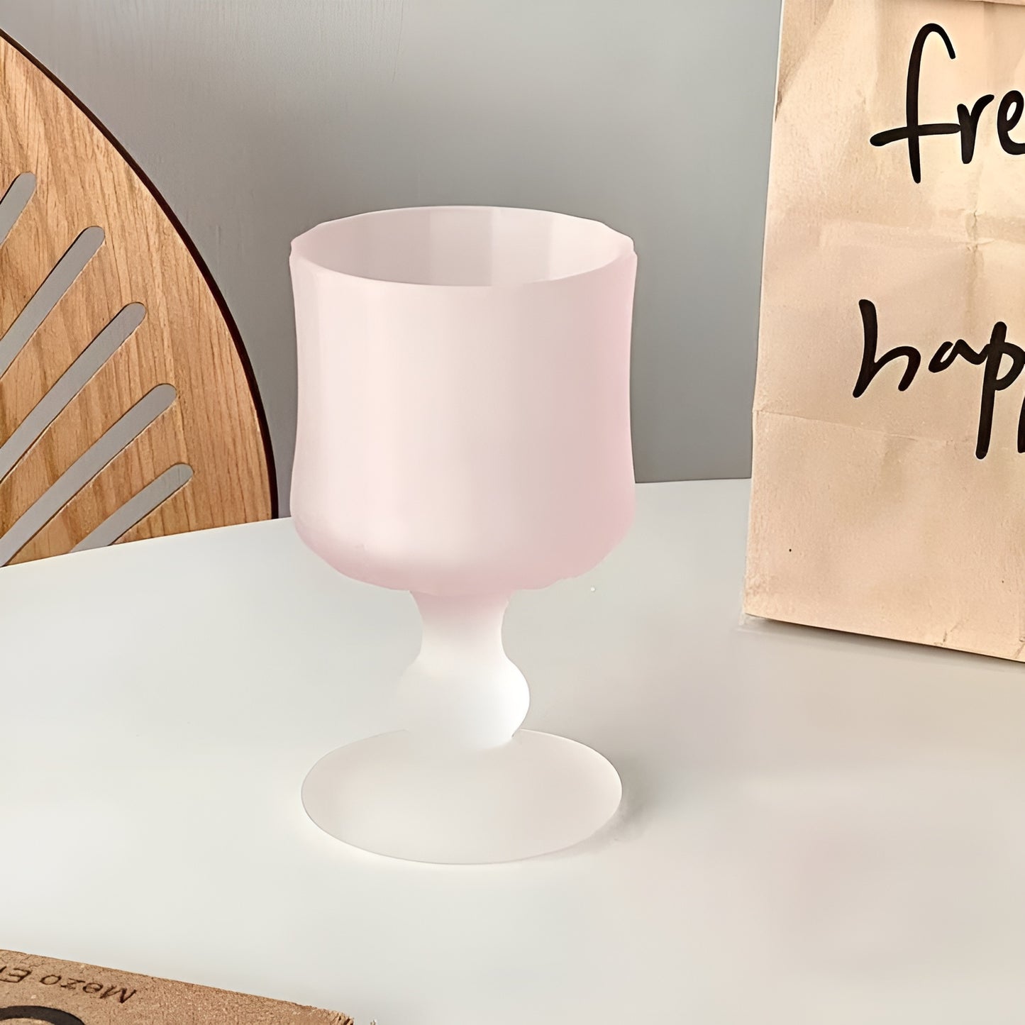 Set of 6 Unique Mix Color Frosted Goblet