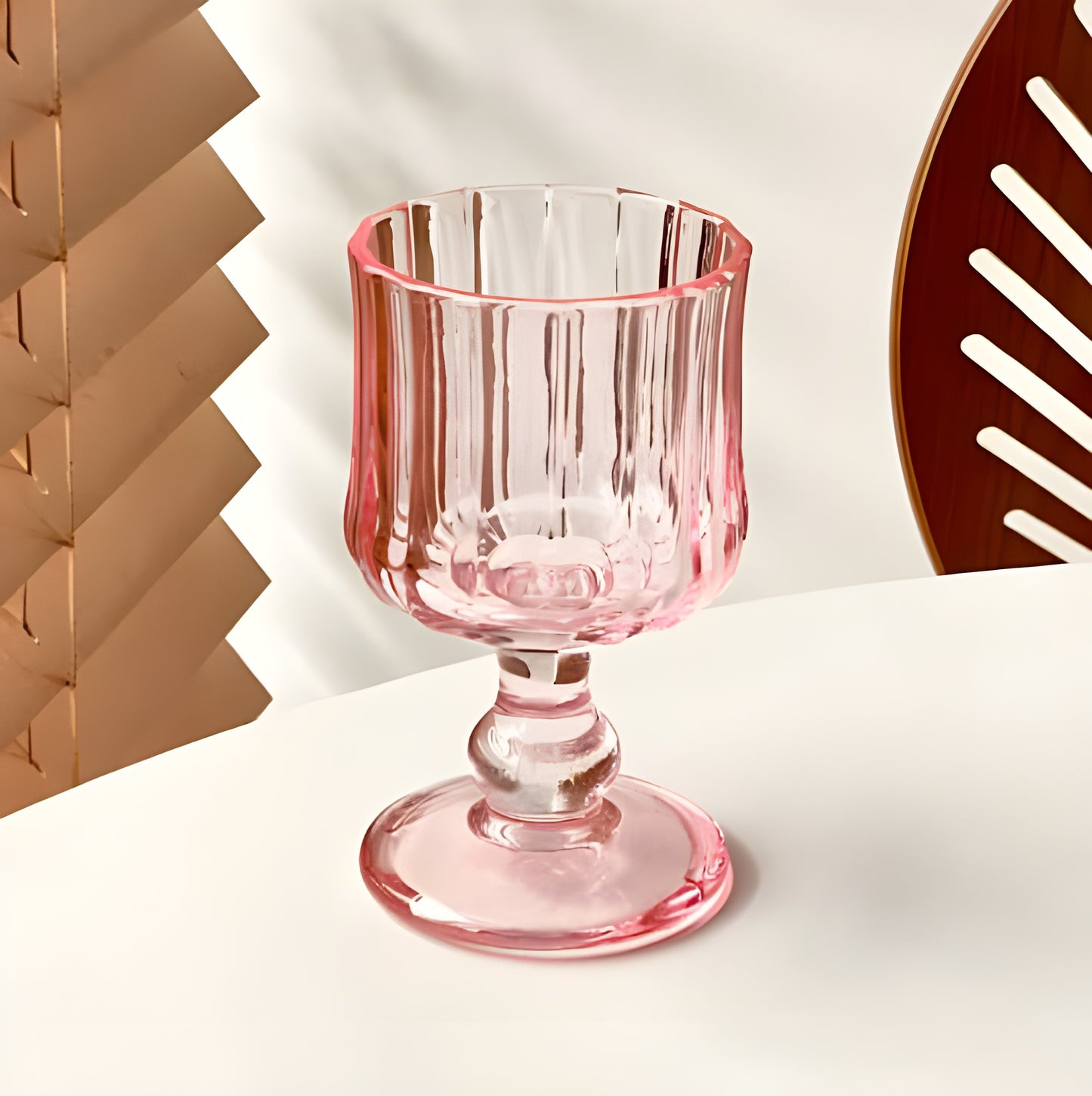 Set of 6 Unique Mix Color Clear Goblet