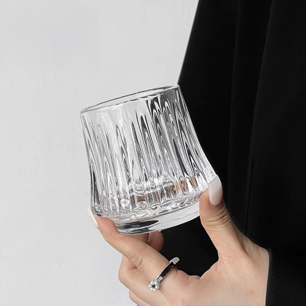 Carved Short Iced Coffee Cup