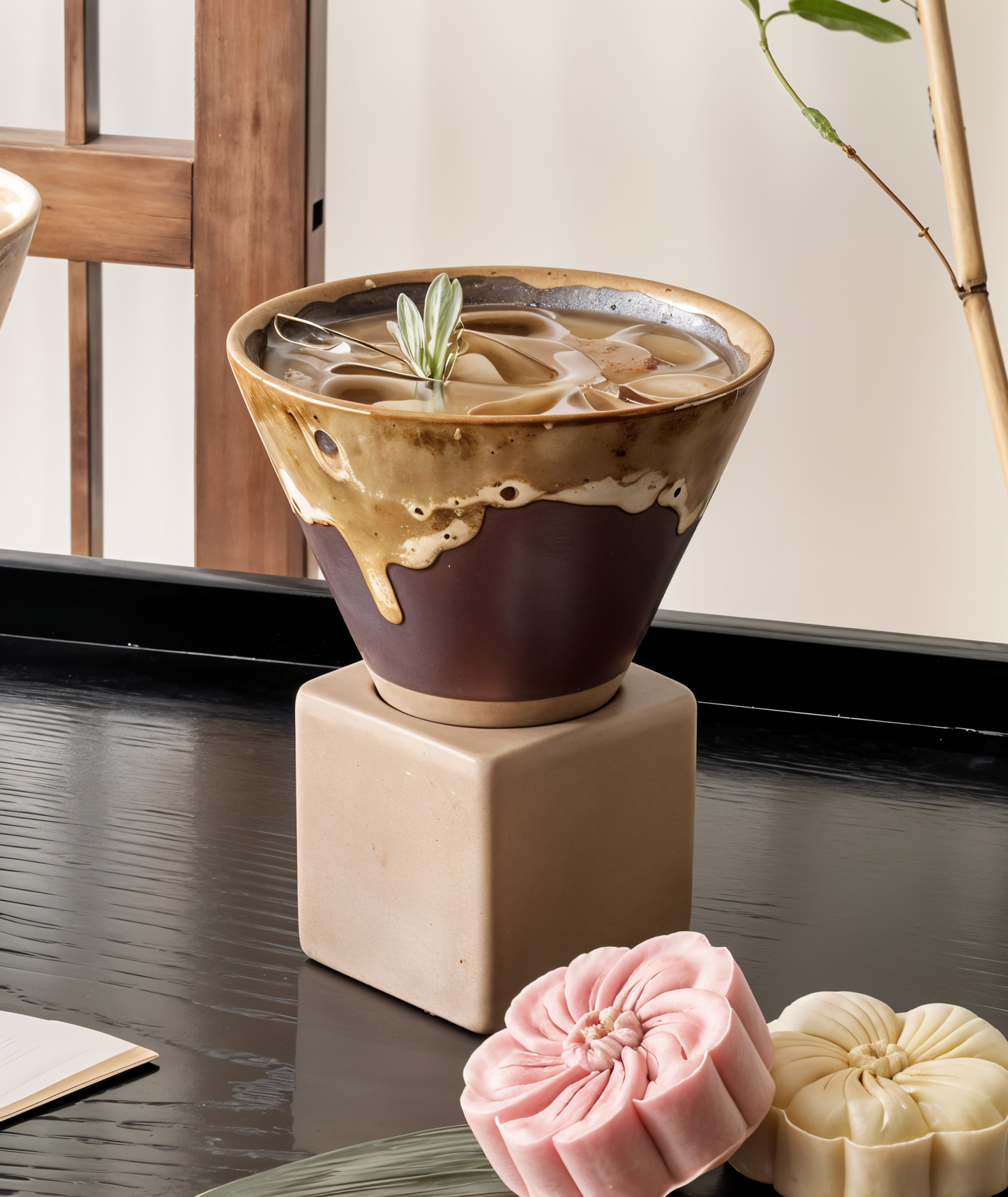 Ceramic Cone Shaped Coffee Cups With Support