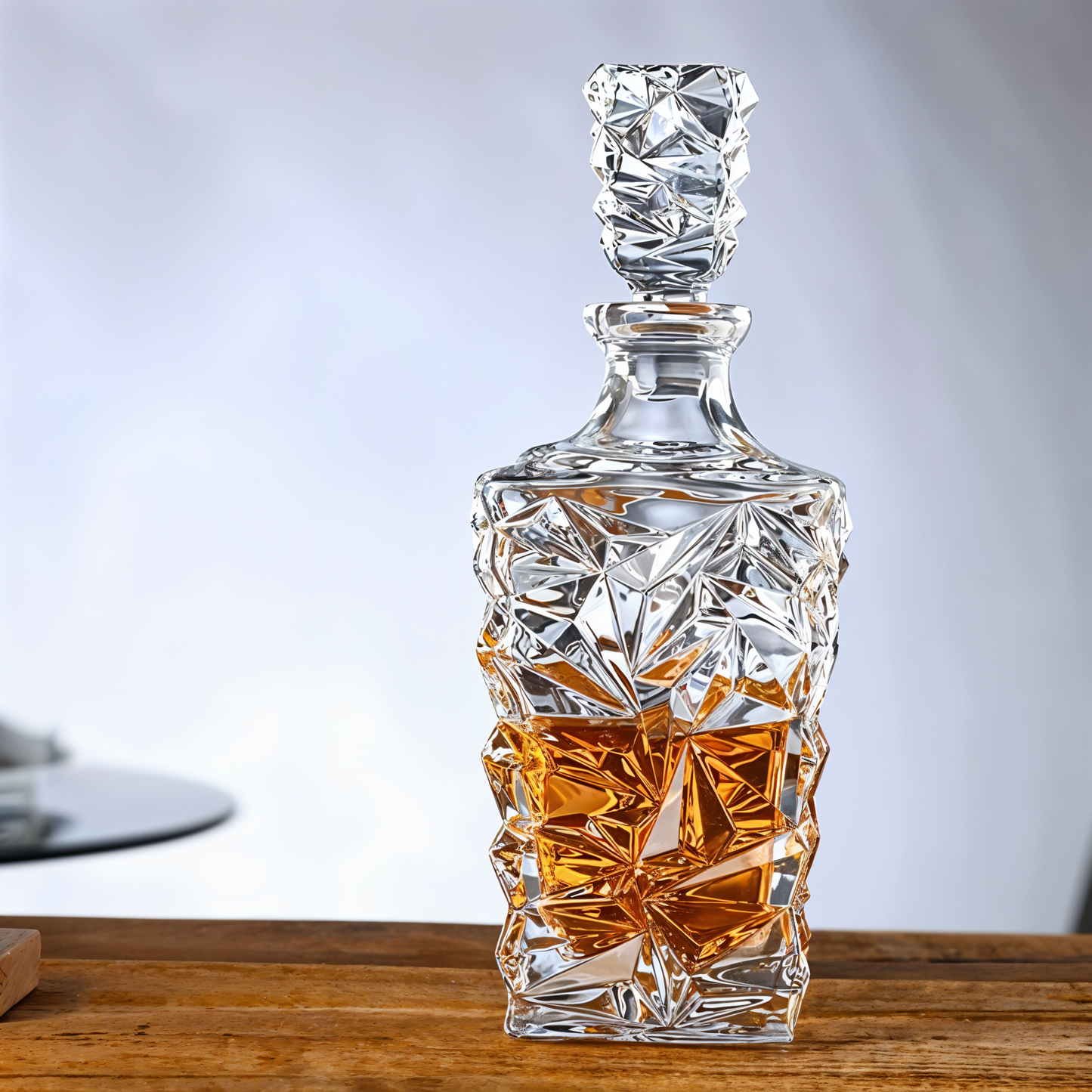 Geometric Shaped Crystal Decanter