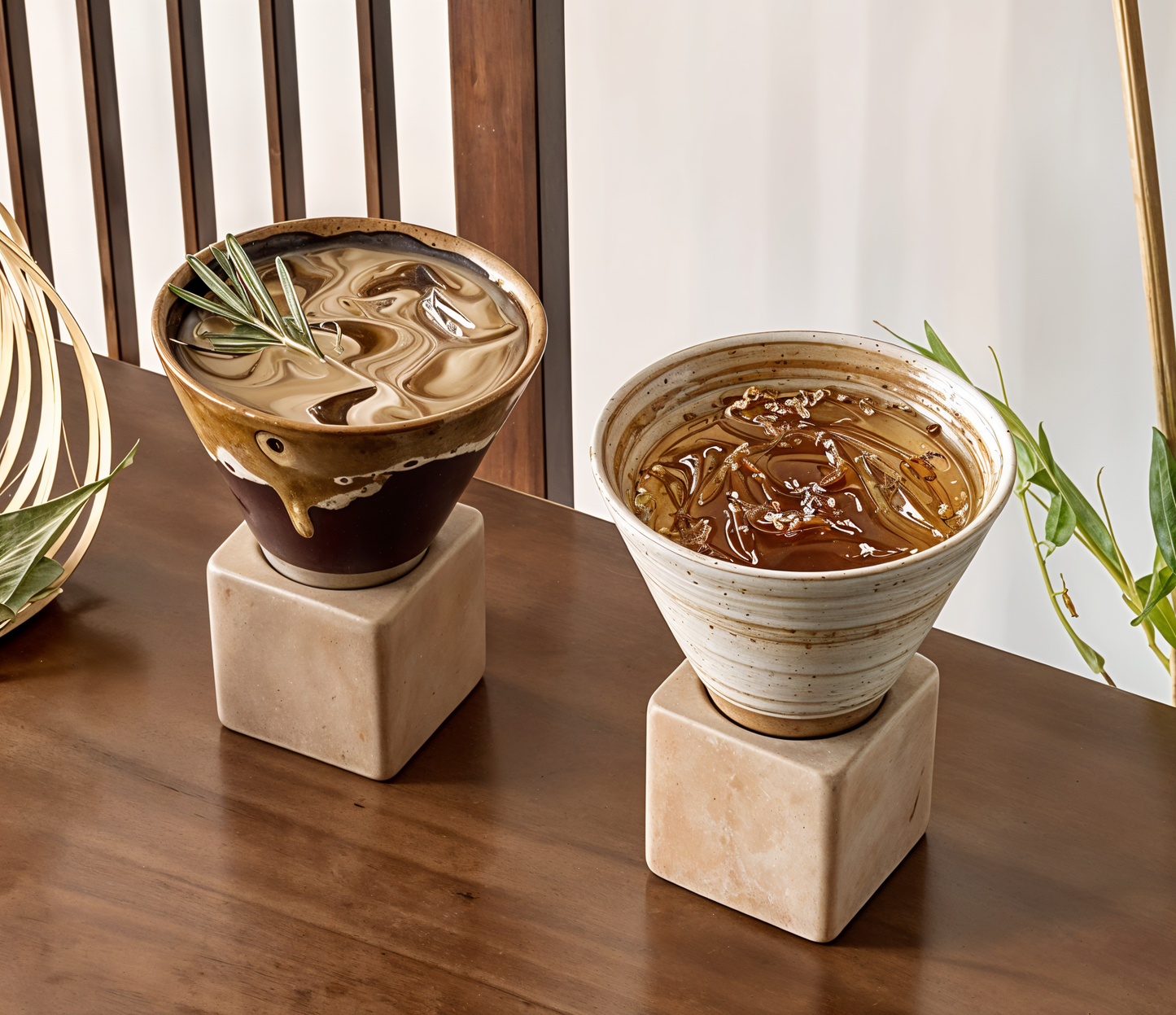 Ceramic Cone Shaped Coffee Cups With Support