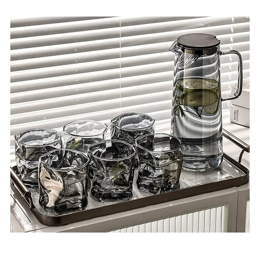 6 Cup Glass Jug Drinking Set