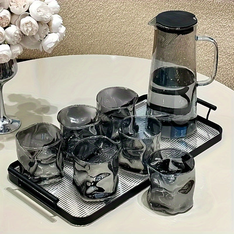 6 Cup Glass Jug Drinking Set