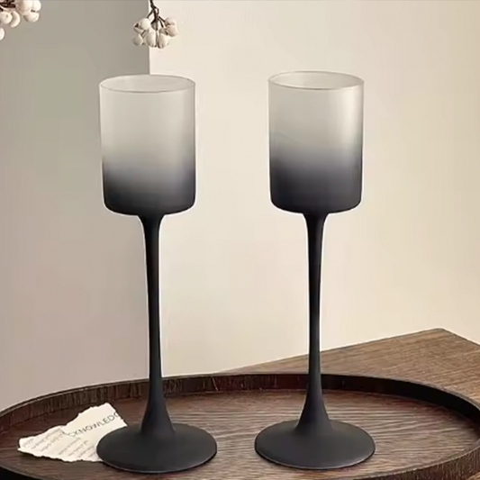 Black Gradient Frosted Champagne Glasses