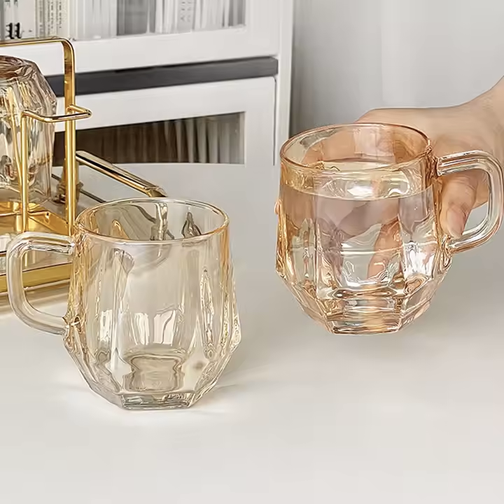 Diamond Shaped Set of 6 Glasses and a Jug