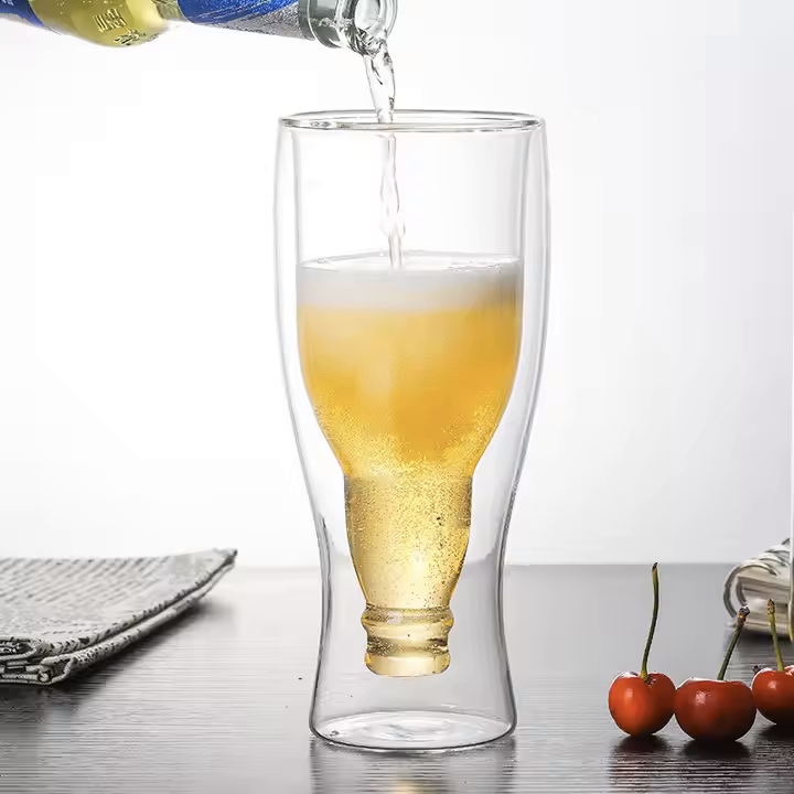 Double-Layer Bottle Shaped Beer Glass