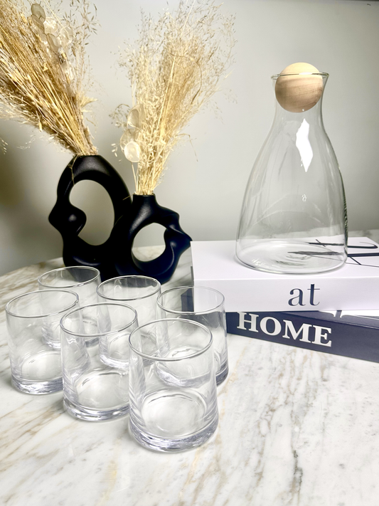 Jug with Cork Set + 6 Short Cups