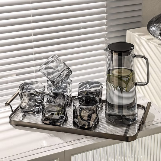 6 Cup Glass Jug Drinking Set