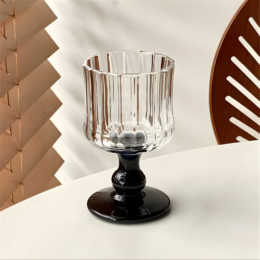 Set of 6 Unique Mix Color Clear Goblet