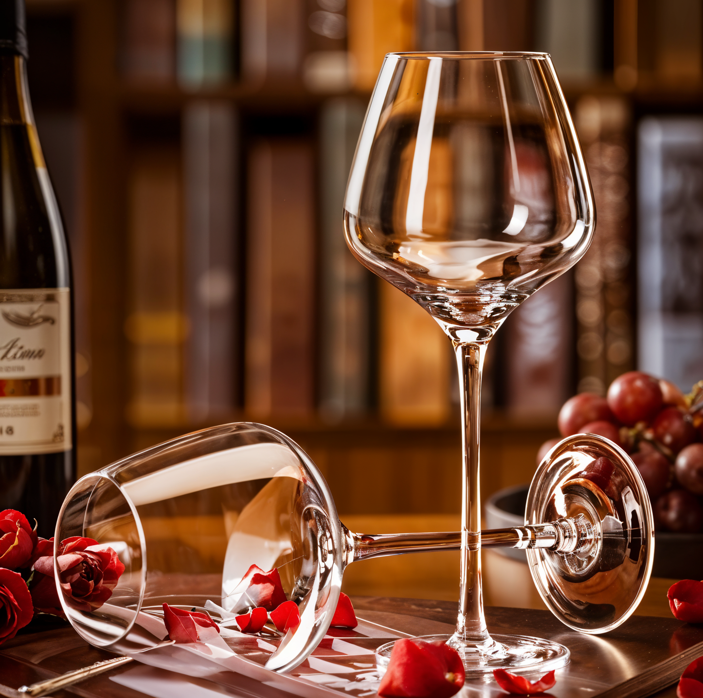 Crystal Set of 6 Wine Glasses with Stand