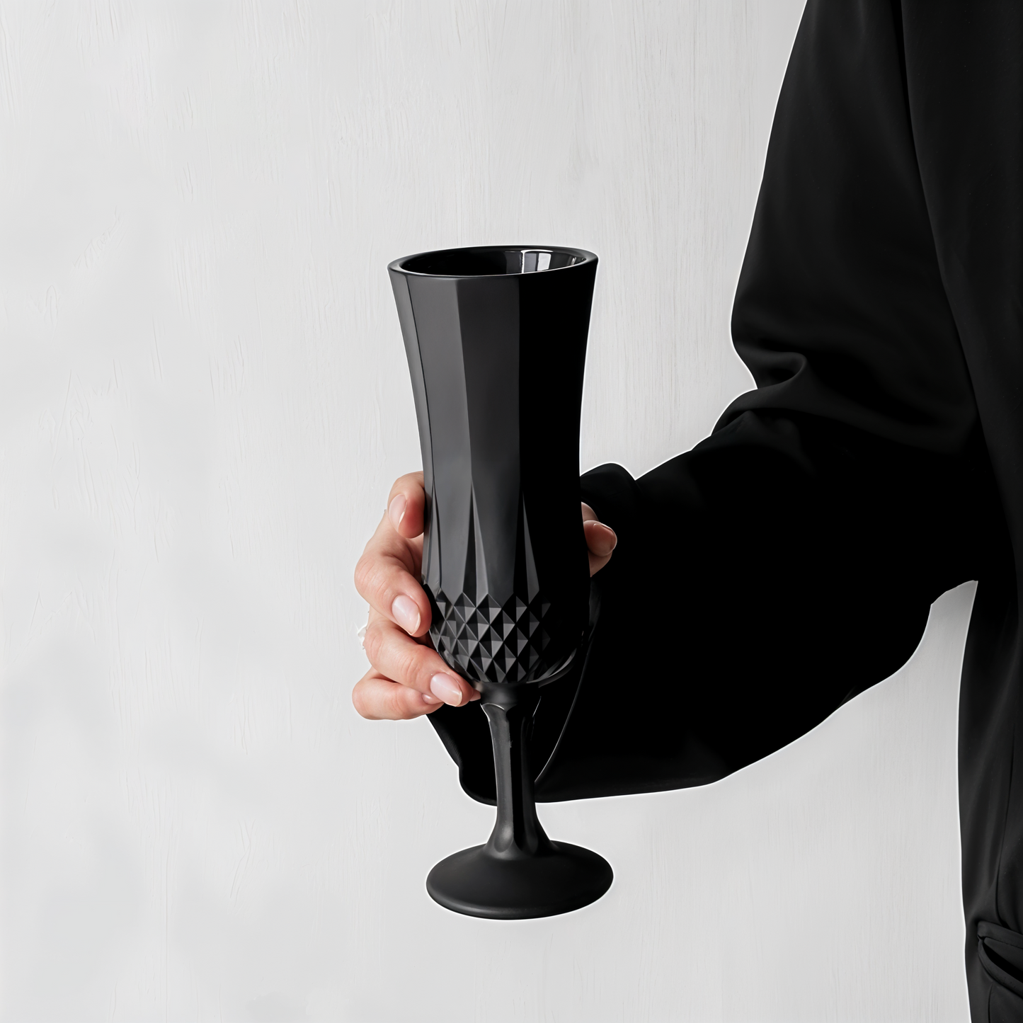 Set of 6 Black Diamond Shaped Cups