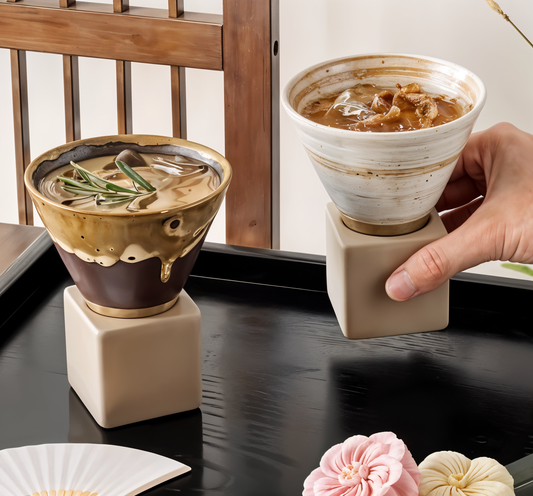 Ceramic Cone Shaped Coffee Cups With Support