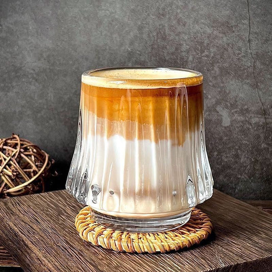 Carved Short Iced Coffee Cup